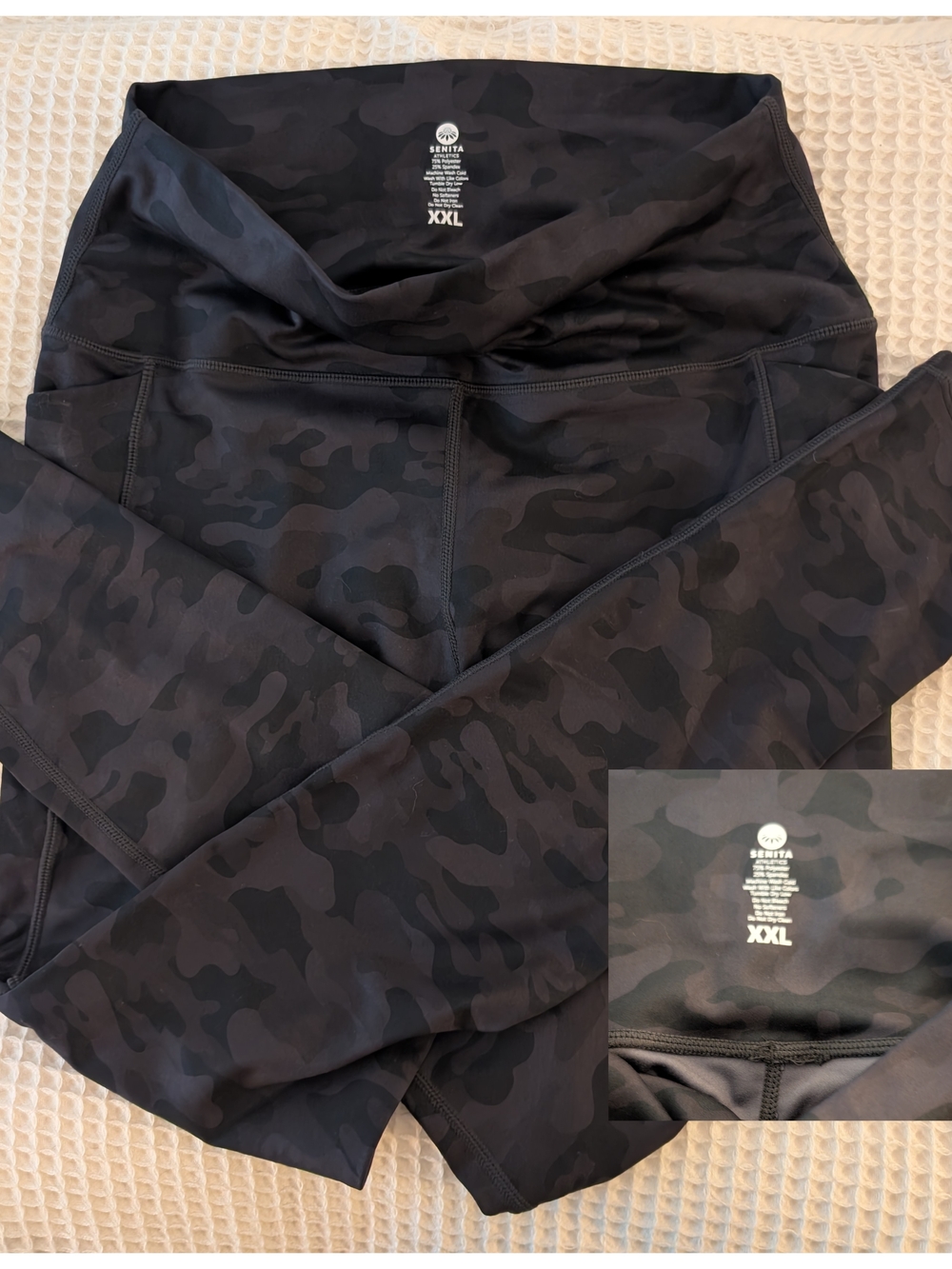 Senita Athletics Black Camo High-Waist Leggings
